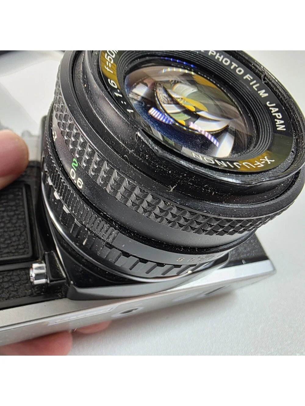 Fujica AX-3 35mm SLR Camera w/ X-Fujinon 50mm f/1.6 DM Lens - Tested Works READ